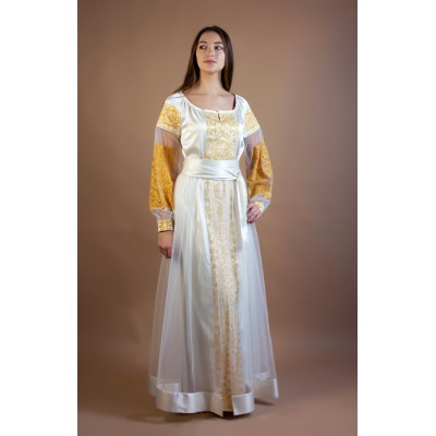 Embroidered Dress "Golden Lotus" plus